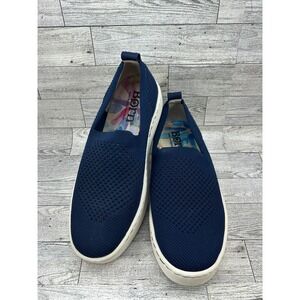 Born Women's Navy Blue Slip On Knit Sneakers Comfort Shoes Size 7.5